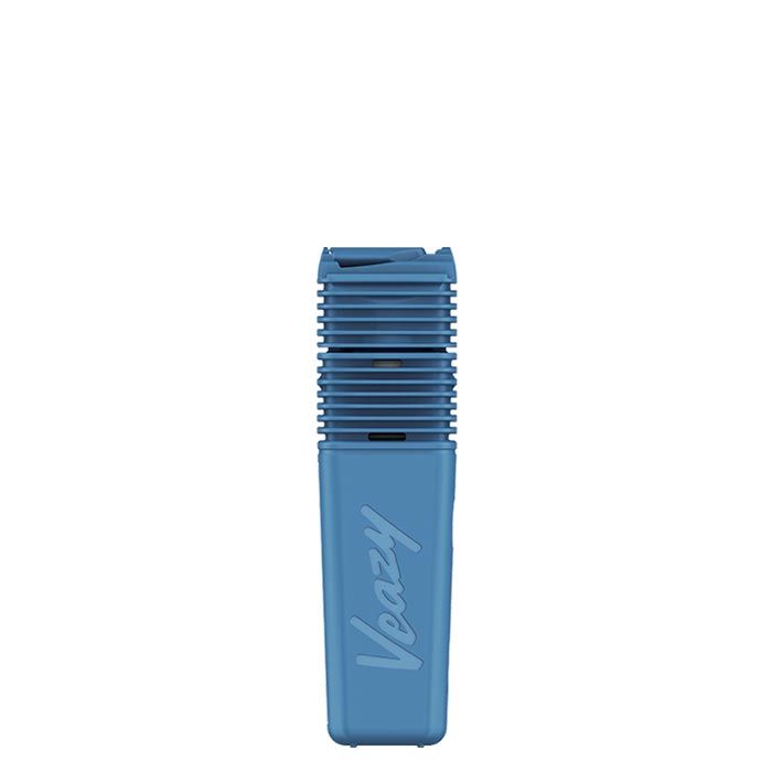 VEAZY Dry Herb Vaporizer, compact design with horizontal vents, USB-C port, embossed Veezy on smooth base, ideal for precision dry herb use.