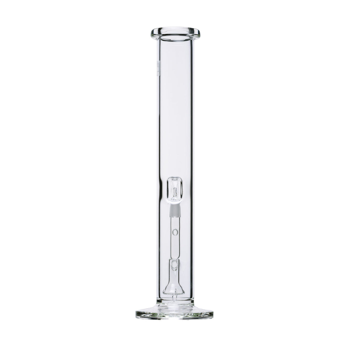 15 Tube - Clear glass water pipe with a straight-tube design, inline percolator, flared mouthpiece, and integrated ice catch for smoother, cooler draws.