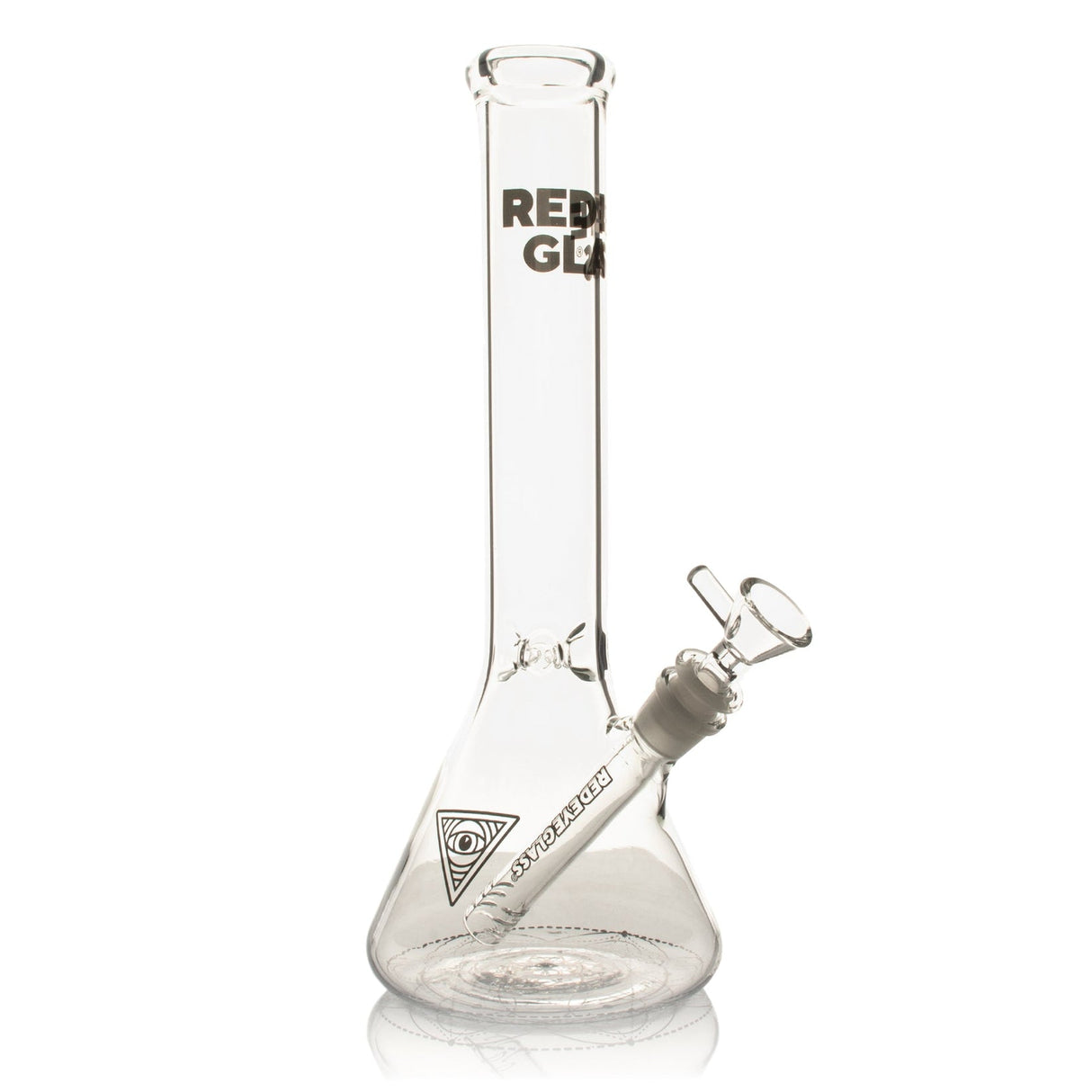 12 Tall Sacred Geometry Beaker Base Bong with borosilicate glass, removable downstem, pull-out bowl, ice catcher, and distinctive geometric design from Red Eye Glass®.