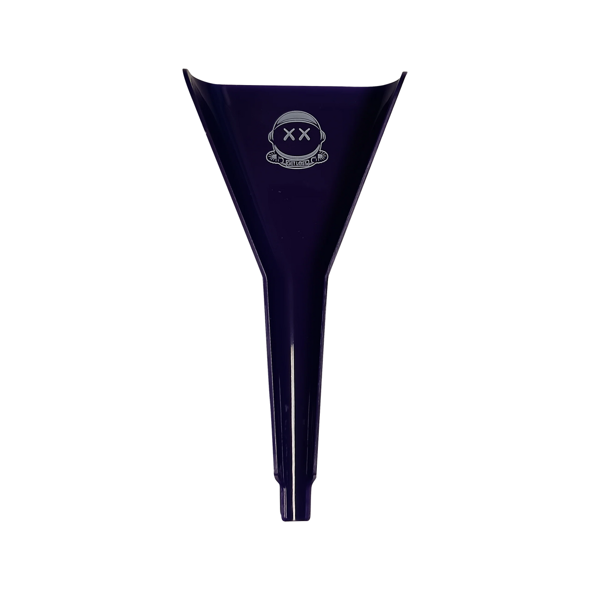 Bioplastic Cone Loader with helmet graphic and GET LOST banner, designed for sustainable, ergonomic use, enhancing efficiency in material preparation.