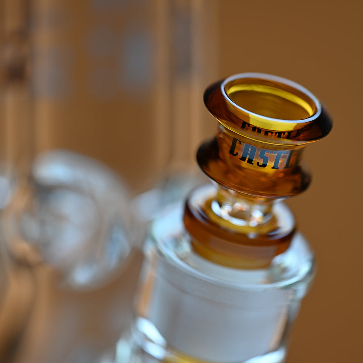 Close-up of the 18 Beaker Bong - Anubis, showcasing its sturdy glass construction and intricate design, highlighting its elegance and functionality as a premium smoking accessory.