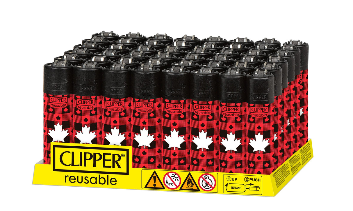 Classic Large Lighters - Red and Black Plaid - Tray of 48