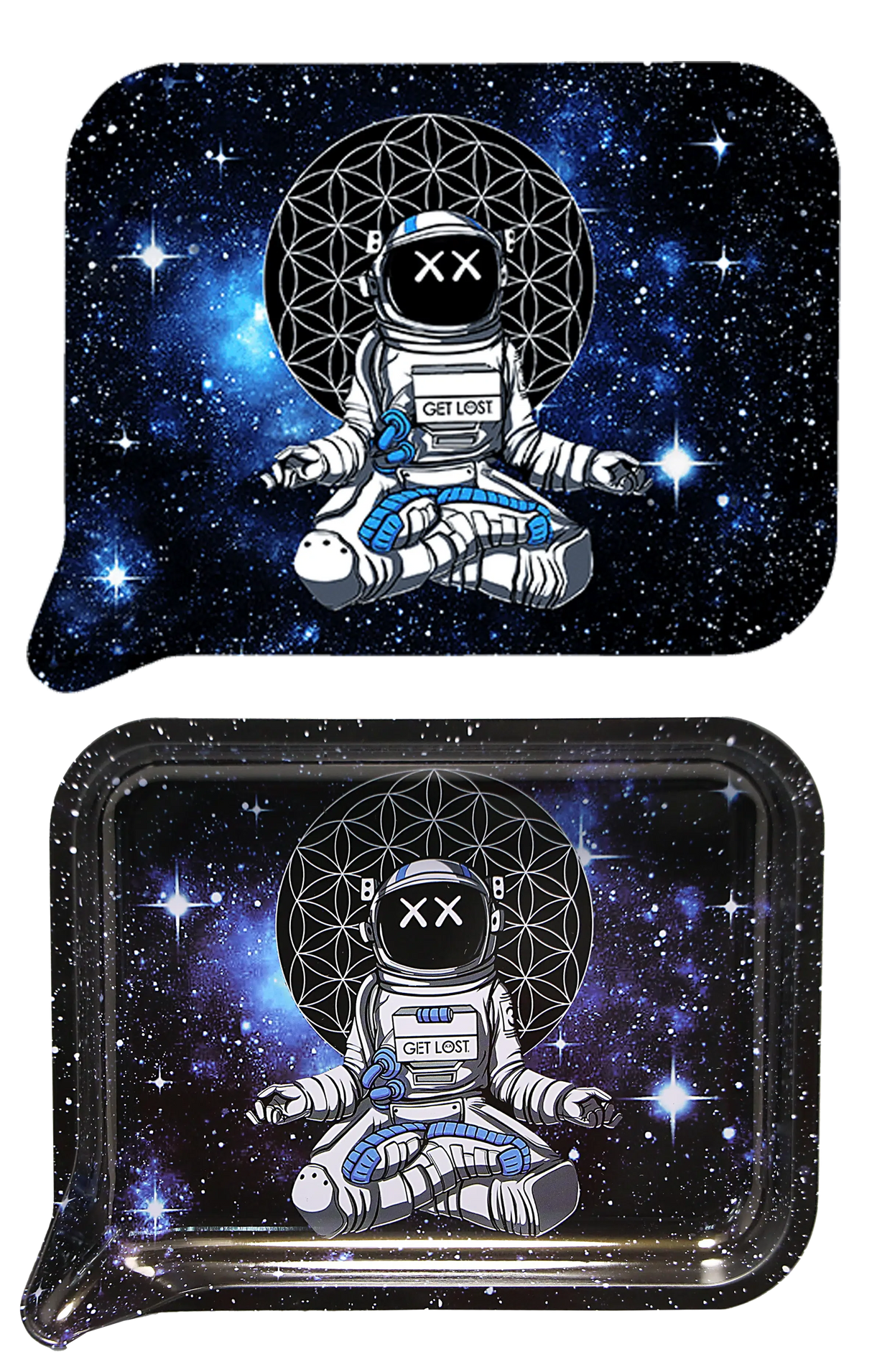 Rolling Tray Medium w Lid - Astronaut Meditating