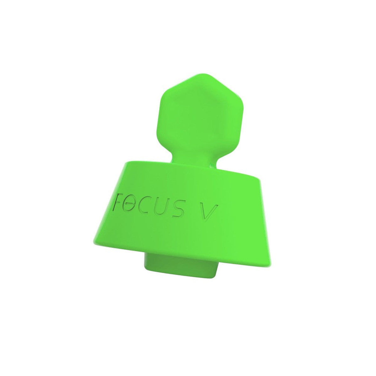 Focus V Chromatix Silicone Stoppers, green silicone stopper with a pointy tip, protects CARTA E-Rig from dust and debris, ensuring airtight seal and splash guard functionality.