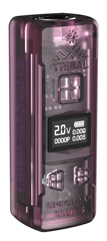 Pro Digital 510 Thread Battery with OLED display, TRIBAL branding, and Spectrum II Series label, featuring adjustable voltage and dual adjustment buttons.