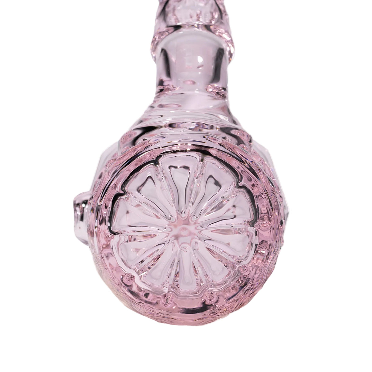 Underside view of the NWTN Home Highball Pipe, showcasing a starburst pattern base with an elegant neck and partial handle visible.