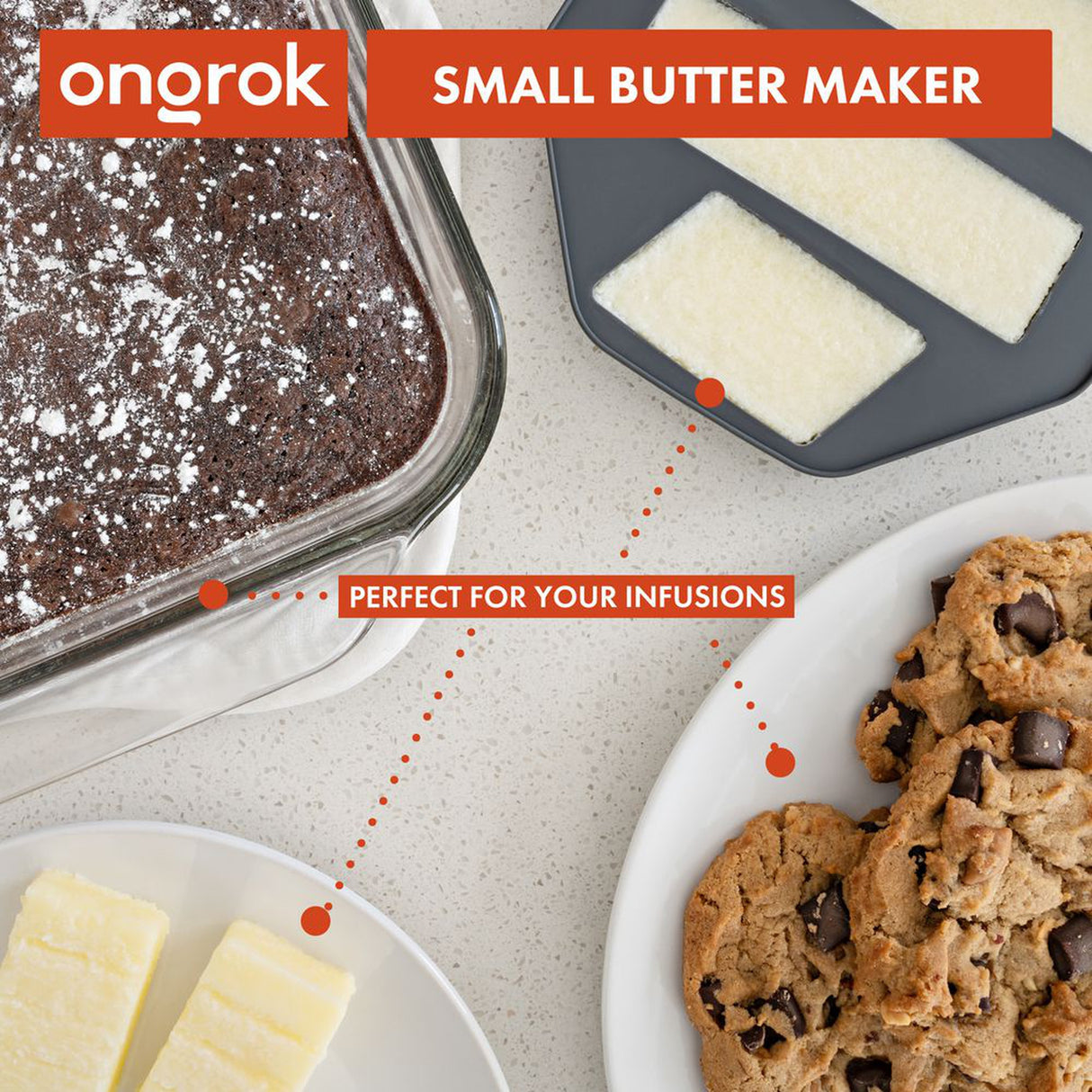 Botanical Infuser Kit - Small: Plate of cookies with butter, showcasing infuser's culinary potential for creating infused butters and baked goods.