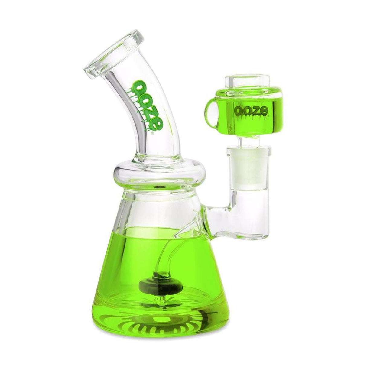 6.5 Glyco Freeze Bong, a borosilicate glass bong with visible green liquid glycerin, designed for freezing to provide smooth, cool hits. Includes a 14mm glycerin-filled bowl.