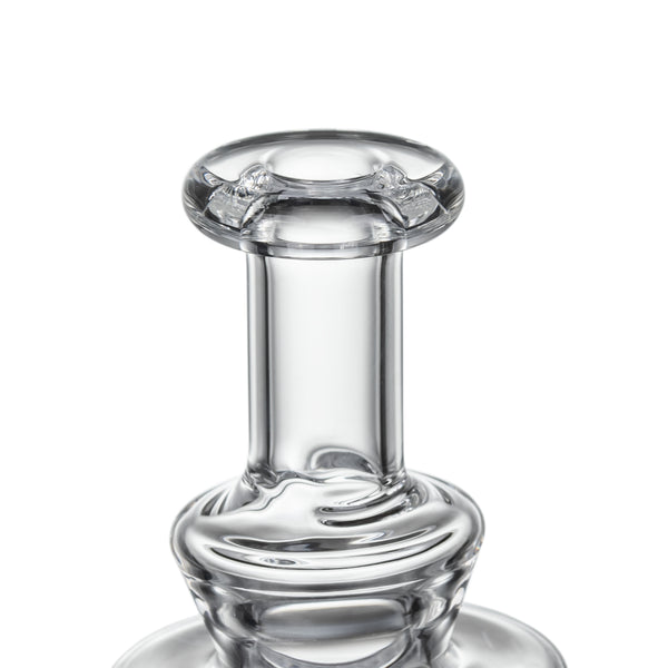Quadra Peak Attachment: A compact, clear borosilicate glass carb cap with a distinctive quad column design, enhancing vaporization for dab rigs by improving heat retention and airflow control.