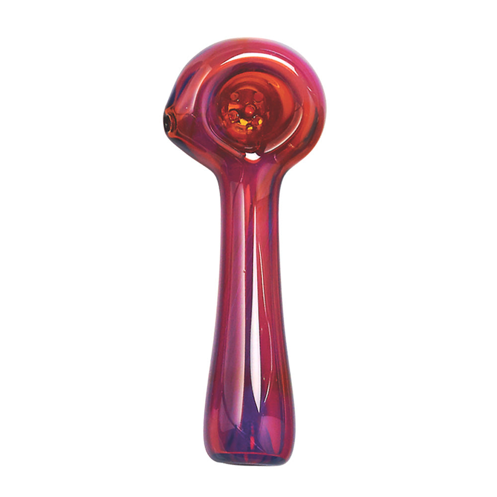 4.5 Solid Colour Spoon glass pipe with bowl and mouthpiece, crafted from borosilicate glass, featuring built-in ash catcher and screen for smooth, clean hits.