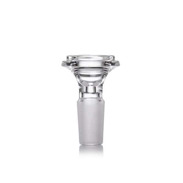 Spire - Clear glass bowl slide with flared top for herbs, features a 14mm male joint, fits MJ Arsenal Spire Water Pipe for enhanced filtration.
