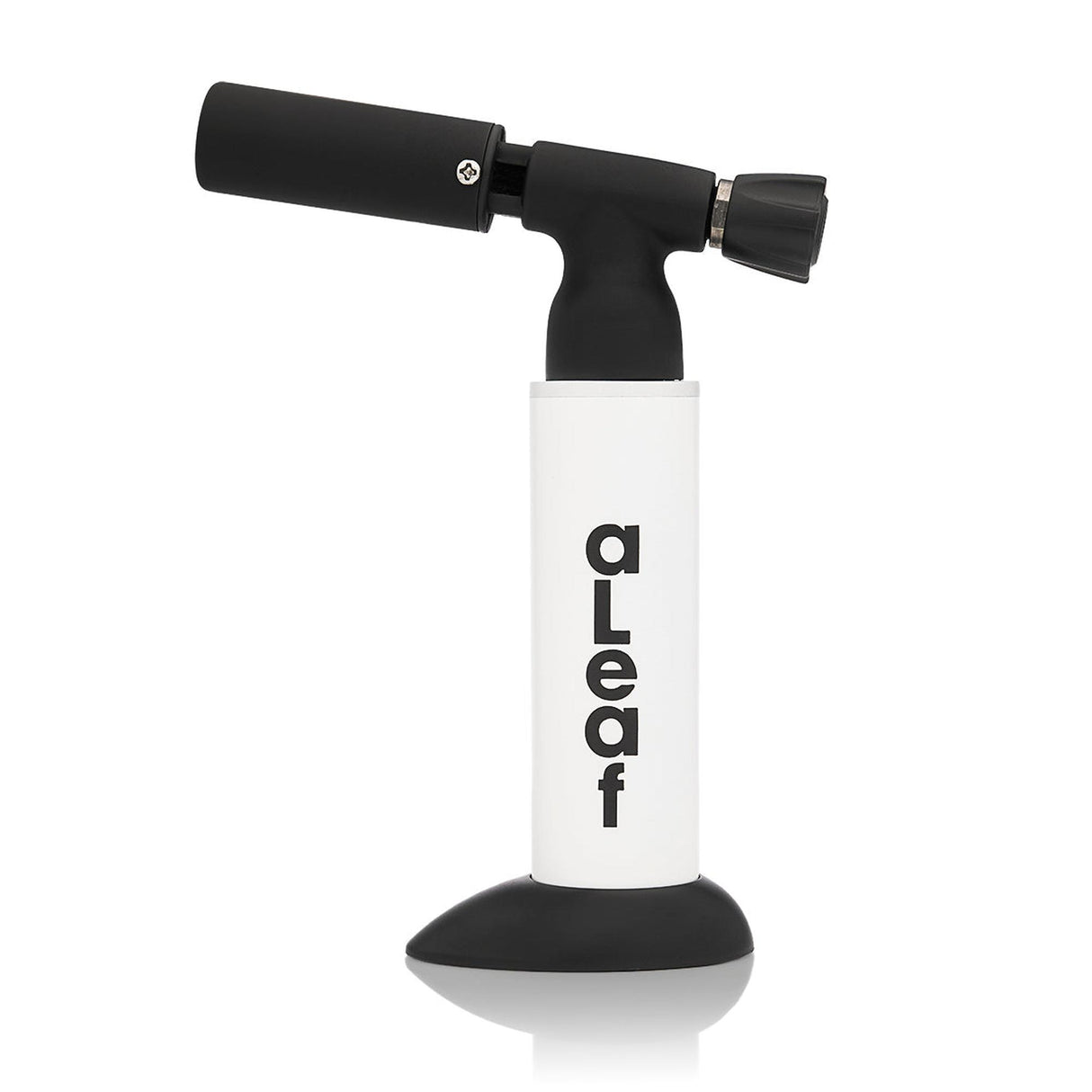 aLeaf 7 Blow Torch Blue Turbo Flame, featuring a white body with black nozzle, perfect for precision tasks like dabbing, caramelizing, and light soldering.