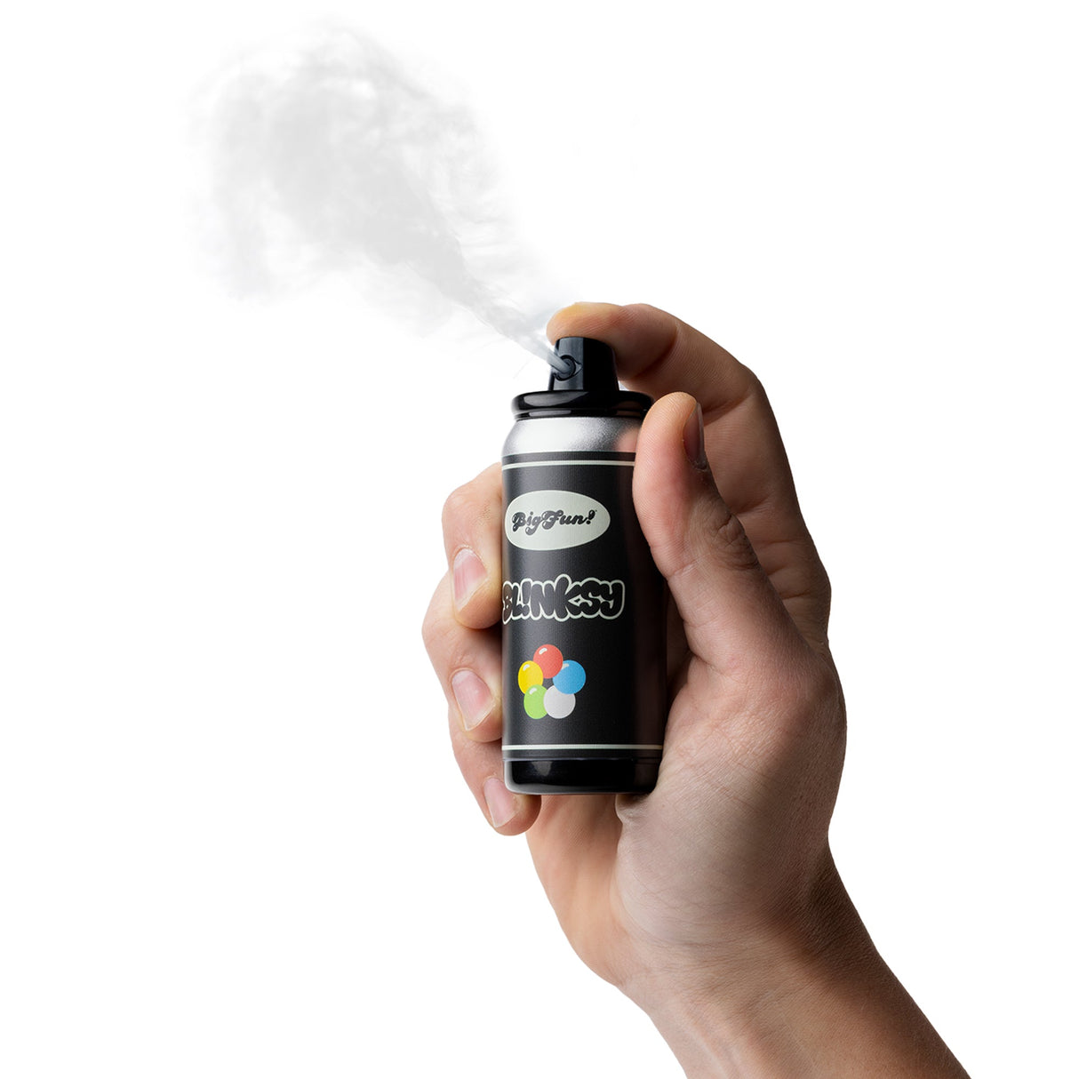 Hand holding a Blinksy 510 Concealer Vaporizer on a white background