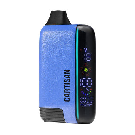 Veil Bar Pro EVO 510 Battery, a compact blue vaping device with digital display, mouthpiece, textured grip, and discreet, ergonomic design for portable use.
