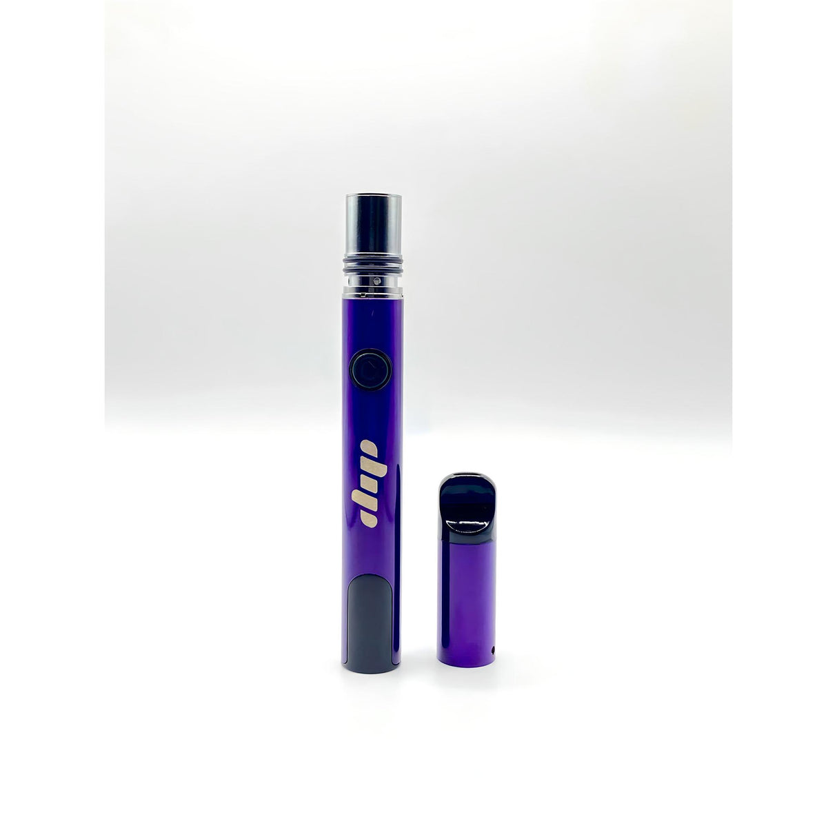 Lunar Dab Pen parts: battery body with control button and metal mouthpiece, and separate capsule attachment. Designed for portability and efficient dabbing.