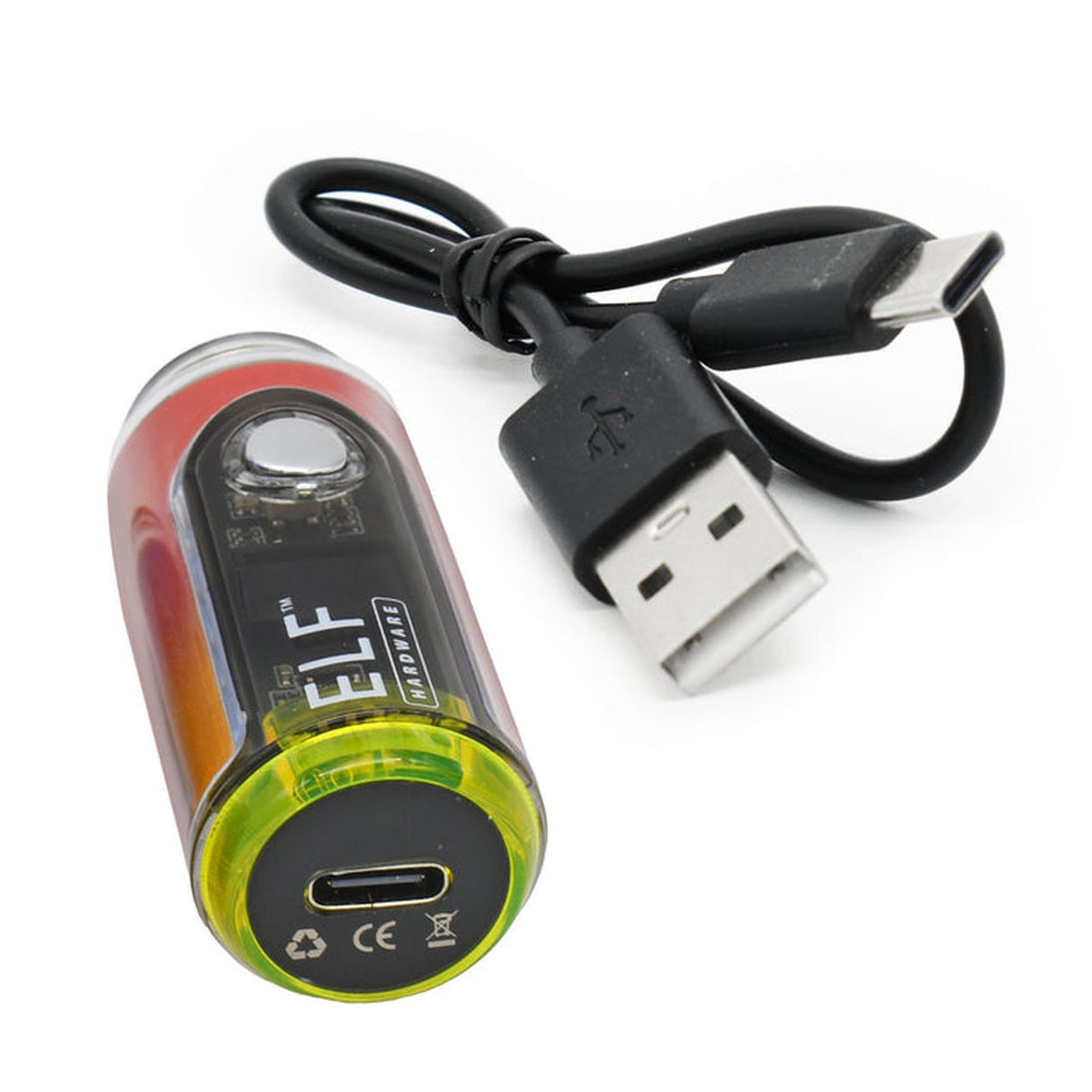 ELF Canndy 510 Thread Mini Battery close-up, highlighting USB-C port for rapid charging and compact design suitable for customized vaping experiences.