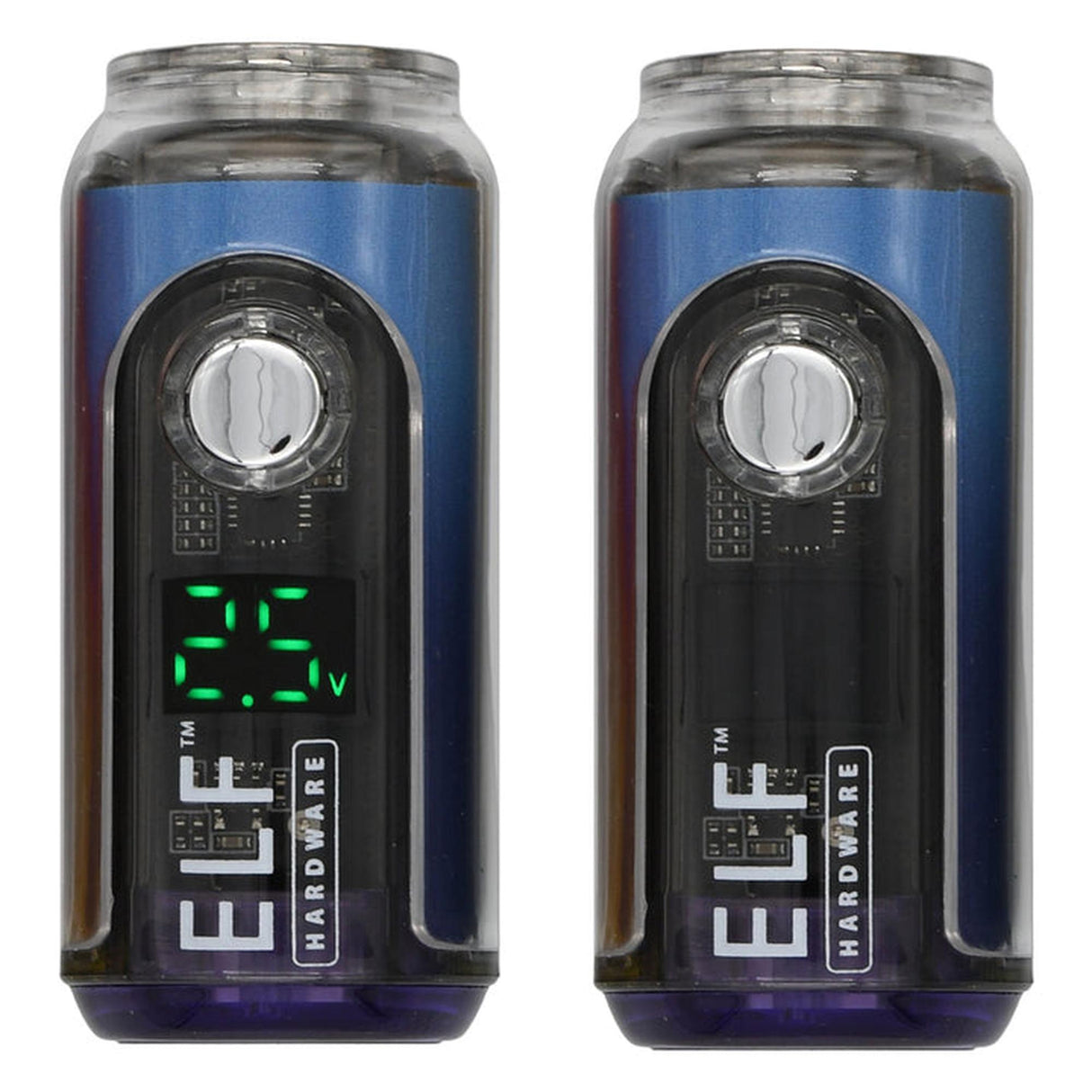 ELF Canndy 510 Thread Mini Battery featuring a digital display and compact design, with close-ups of the device and battery components.