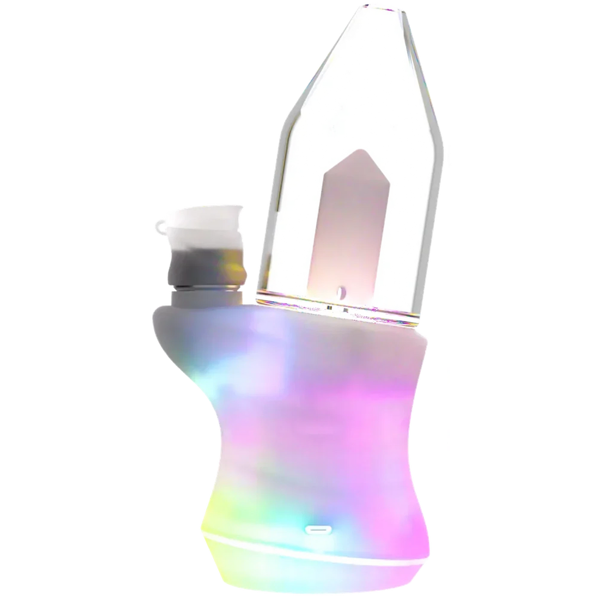 CARTA 2 Smart Electric Dab Rig with clear glass tube, featuring OLED screen and advanced atomizer for efficient vaporization and enhanced airflow. Includes accessories for convenient use.