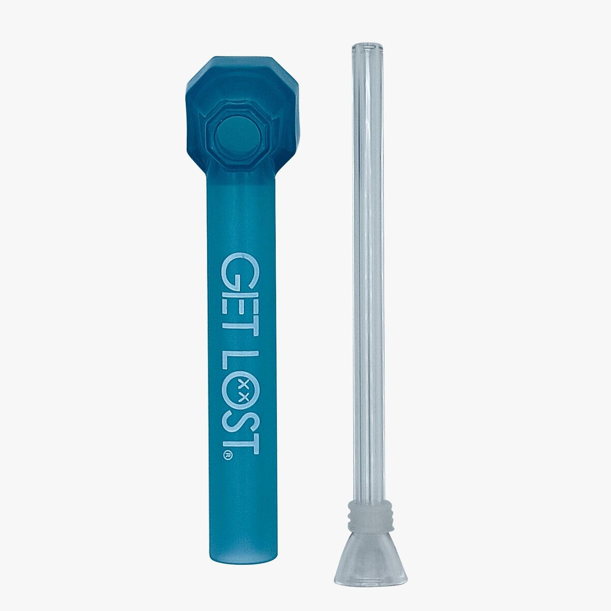 Water Bottle Pipe Cap Attachment - Carton of 12, featuring a durable plastic cap and glass downstem for converting bottles into portable water pipes. Ideal for discreet, smooth sessions.