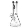 10 Glass Beaker Bong from HMP Heavy Duty Collection, featuring a sturdy design with clear glass, straight neck, removable down-stem, and bowl attachment.