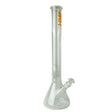 20 Glass Bong Beaker: A clear glass water pipe featuring a beaker base, straight neck, downstem, and removable bowl, designed for smooth, cool hits.