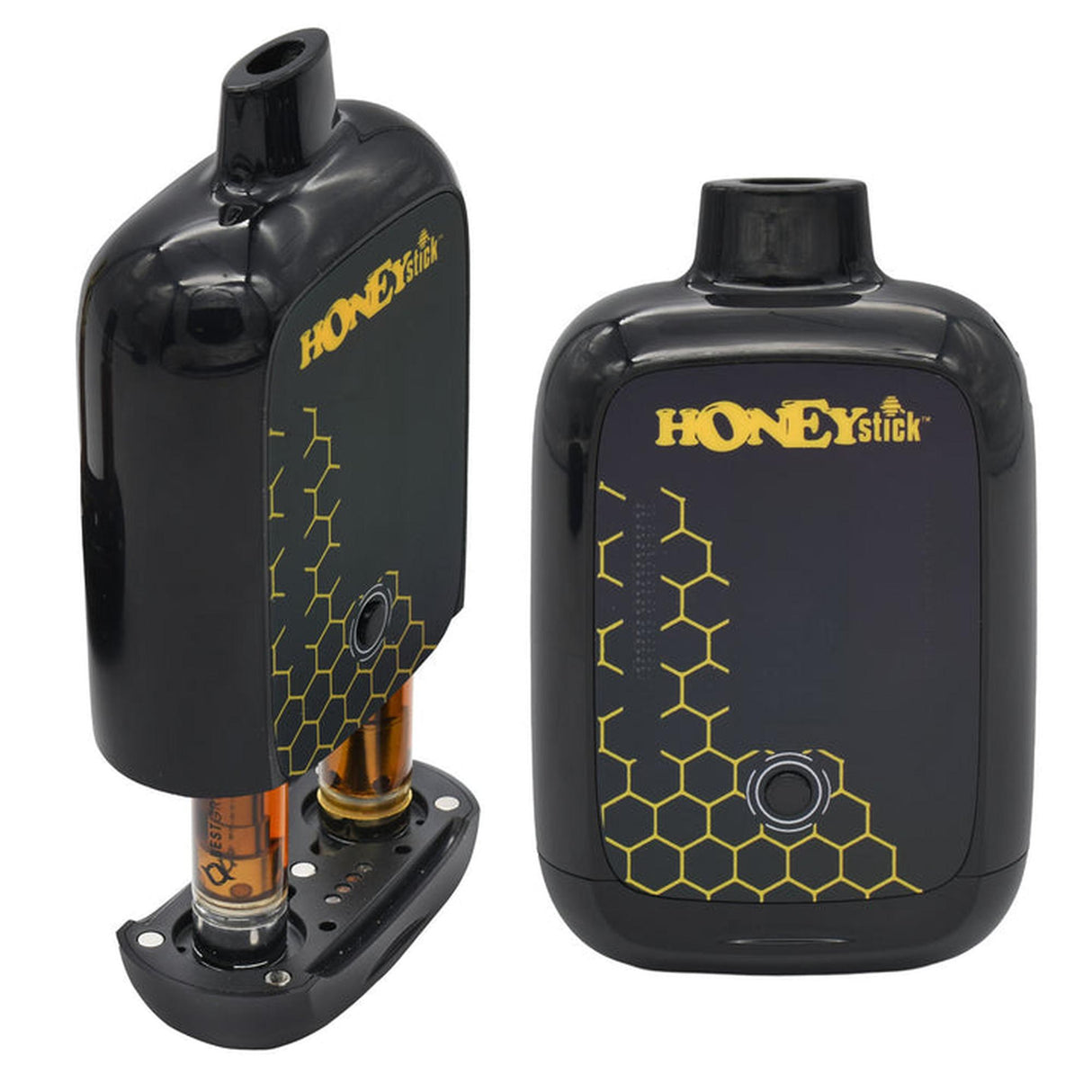 HoneyStick DUO Auto Draw VV Plus 510 Battery, compact, buttonless vaporizer with dual cartridge compatibility, digital display, and USB-C charging. Ideal for convenient, powerful vaping.