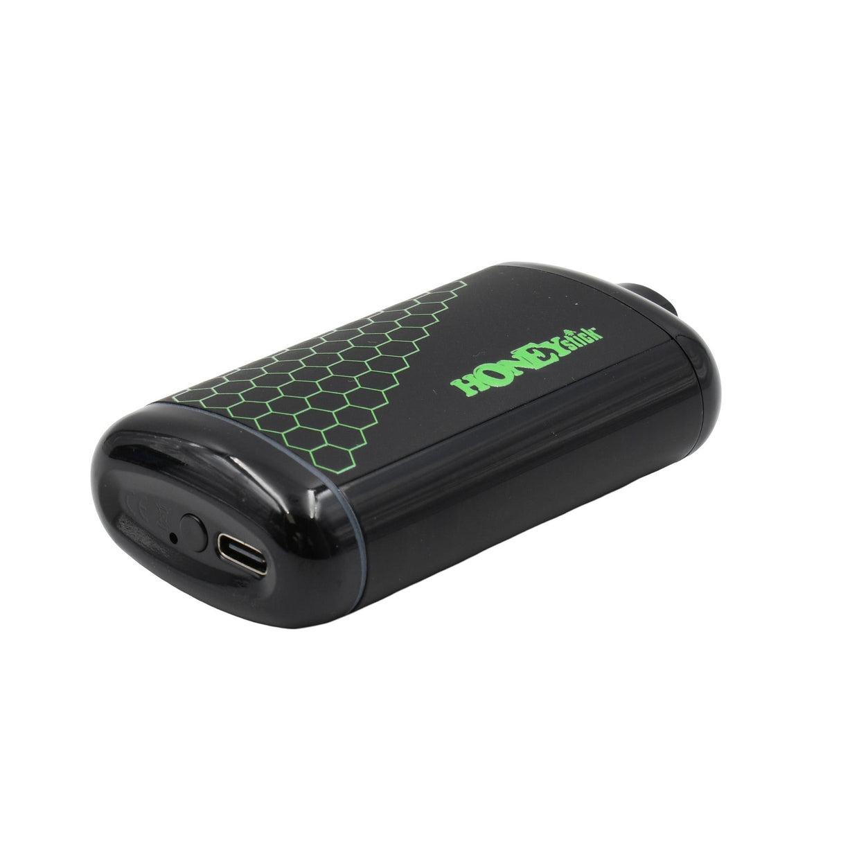 Interactive Concealer 510 Battery - Multicolor; a compact vaporizer battery with a honeycomb motif, USB-C charging, and compatible with most 510-thread cartridges for vaping concentrates.