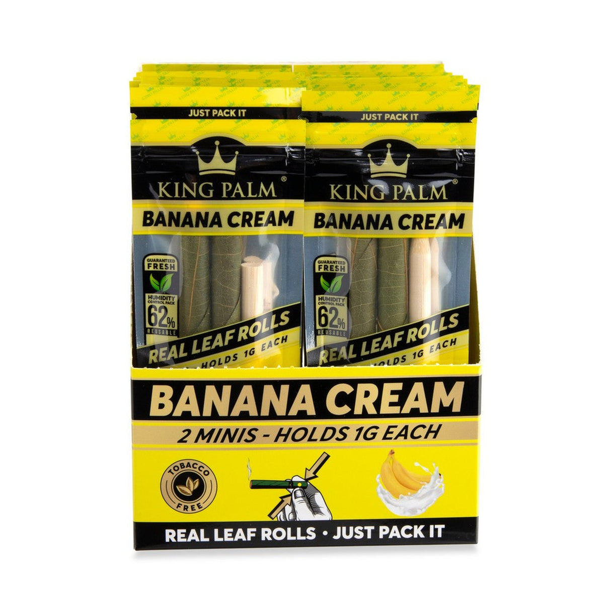 Mini Pre-Rolled Cones - 2 pack, 20 units, Banana Cream Flavoured, featuring a terpene-infused flavor capsule and convenient design.