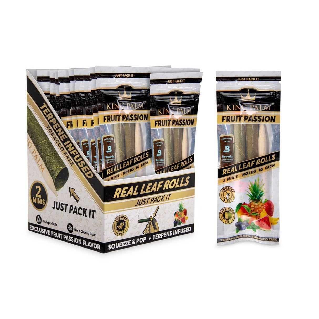 Mini Pre Rolled Cone - 2 pack - 20 units - Passion Fruit Flavoured, featuring terpene flavor capsule for enhanced smoking experience, packaged with premium materials for smooth burn.