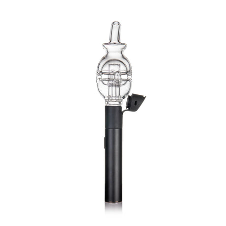Fab Egg Pivot Top - Clear: Handheld e-rig attachment with a clear glass water chamber, featuring fab-egg percolation for enhanced vaporization and smooth, flavorful sessions.
