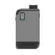 MagBox 510 Battery - Silver: Pocket-sized, two-tone device with digital display, knurled dial, and brand name MYSTER for discreet, magnetic vaping.