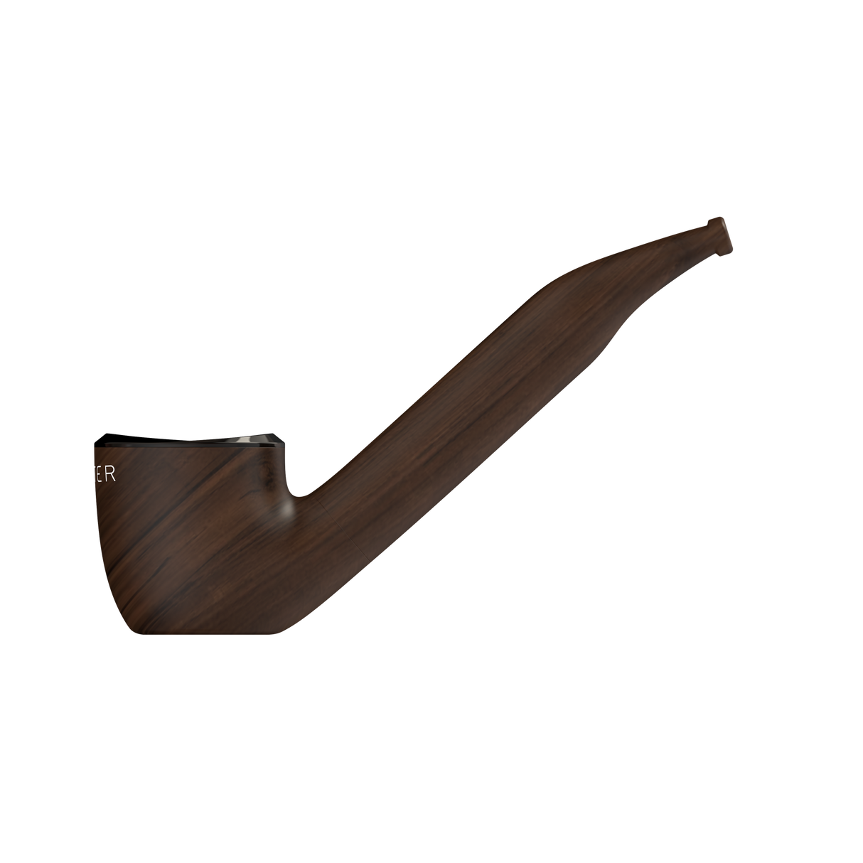 Pype Pro Battery: Classic-style wooden pipe design with a bowl and curved stem, featuring modern voltage control and LED screen for enhanced vaping experience.