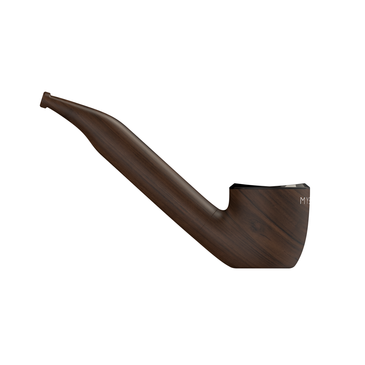 Pype Pro Battery: A sleek wooden tobacco pipe with smooth finish, bent stem, and rounded bowl, showcasing refined design and technological enhancements for customizable vaping.