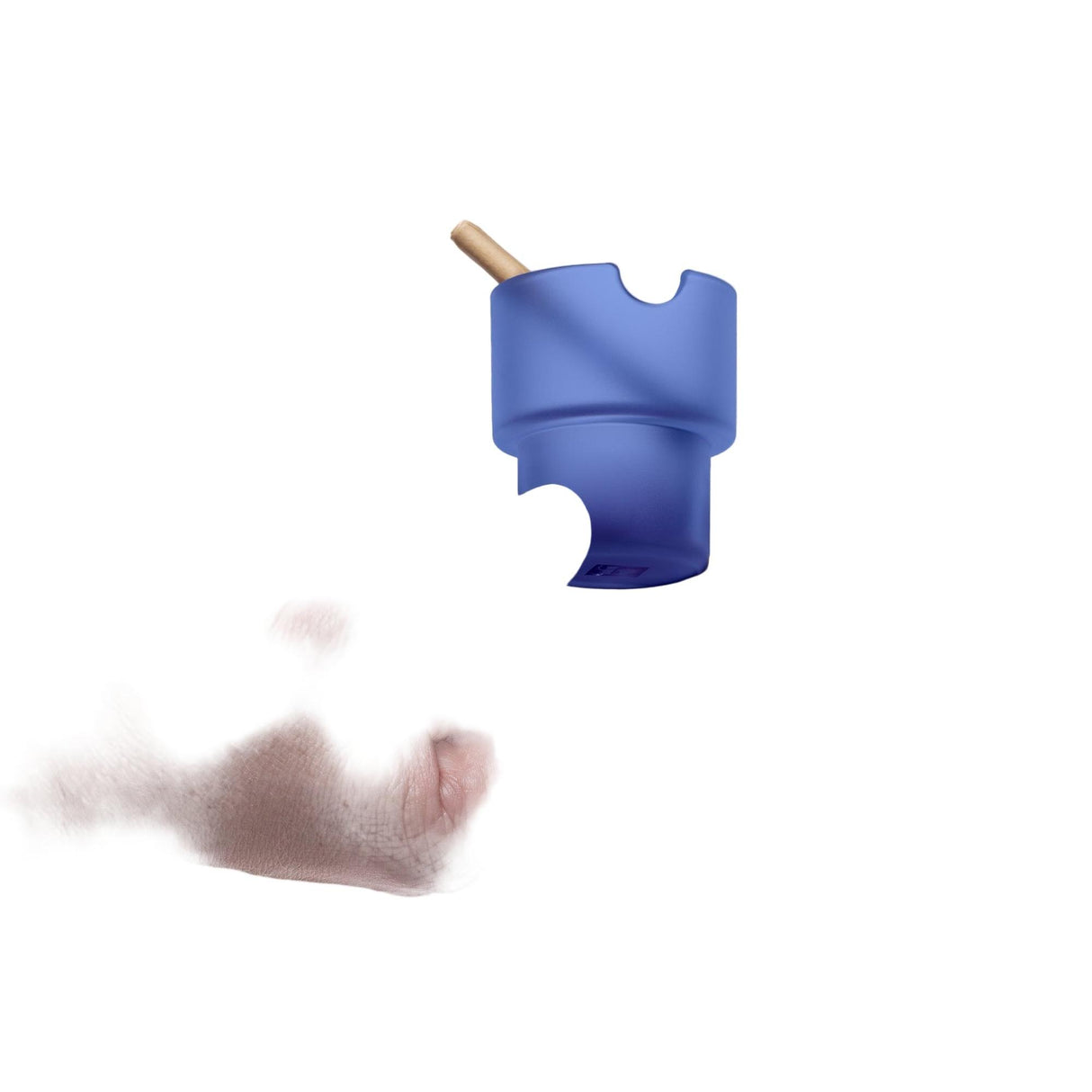 Flower Pots Ashtray Set featuring a royal-blue cylindrical piece with a pencil-like object, showcasing modern, minimalist design and functionality.