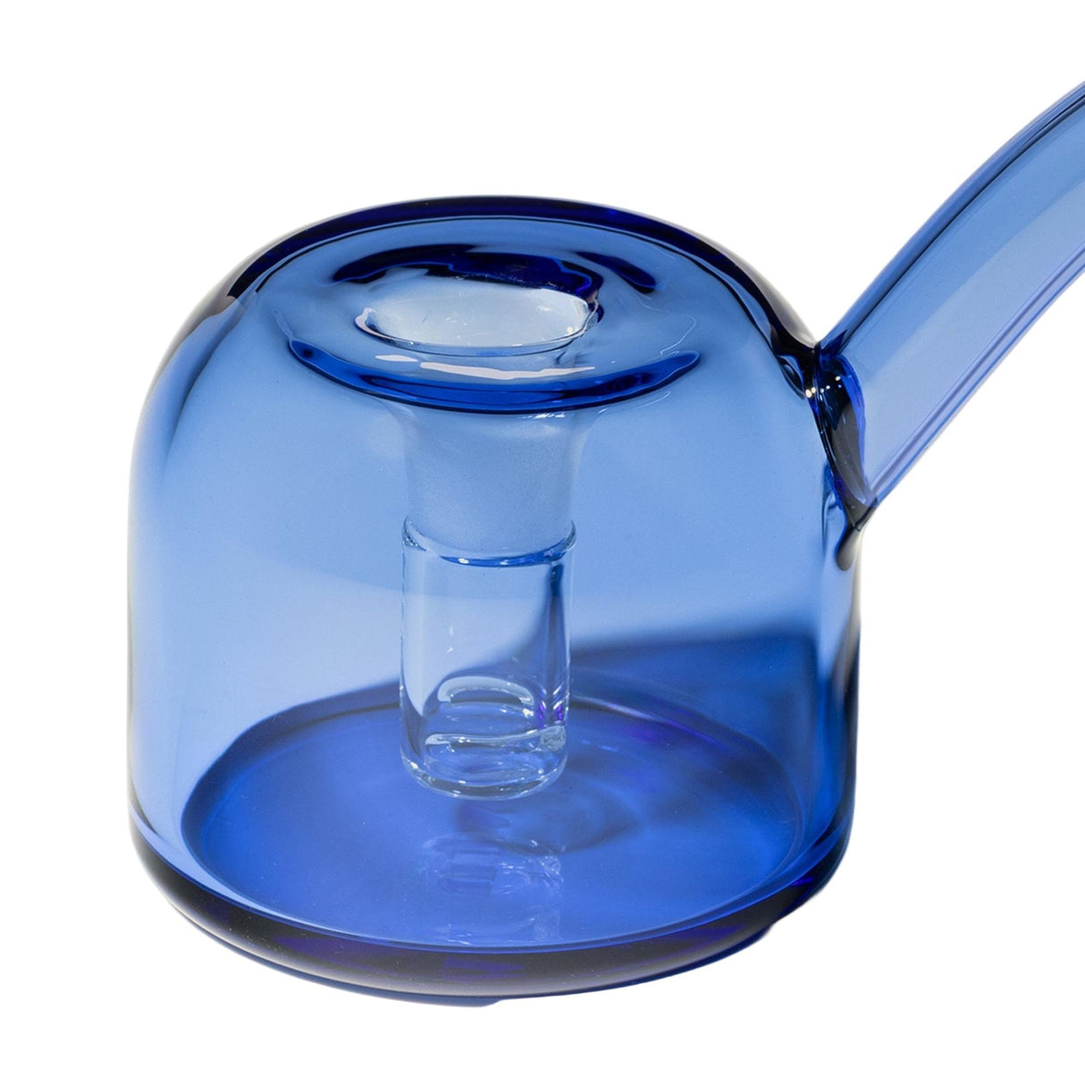 Vesper Bubbler: A sleek, handcrafted glass carb cap with a cylindrical chamber and angled spout, designed for enhanced vaporization with dab rigs.