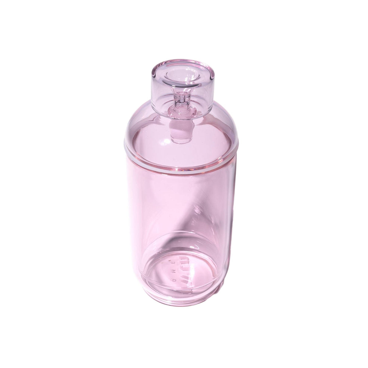 Vesper Gravity Bong, a tall, cylindrical reusable bottle with a screw-on lid and spout, crafted from translucent material for smooth, effortless use.