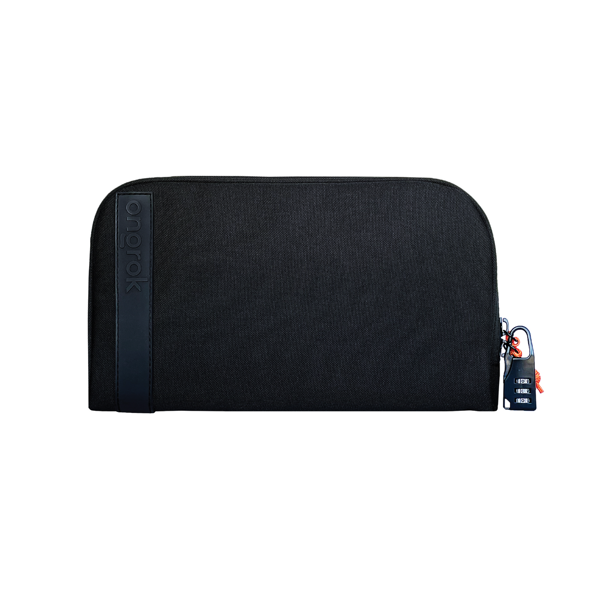 Smell Proof Wallet - Large - Black, featuring a zipper, crafted from durable fabric for odor protection and organization with color-coded pockets and a secure lock.
