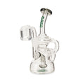 Ooze Flood Mini Recycler Dab Rig - Midnight Wave features a compact glass design with a recycler system for enhanced filtration and flavor preservation.