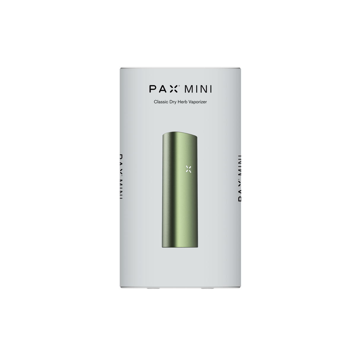 PAX Mini Classic Dry Herb Vaporizer package featuring the green vaporizer, highlighting its compact size and advanced features for smooth, flavorful sessions.