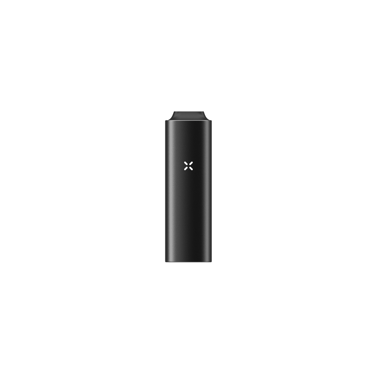 PAX Mini 2 black vaporizer with a tapered mouthpiece, four-petal LED indicator, compact design, showcasing its portability and advanced features for dry herb use.