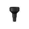 PAX Water Pipe Adapter 2 - Black: Matte-black funnel accessory with X logo, designed for seamless integration with PAX FLOW and glass water pipes.
