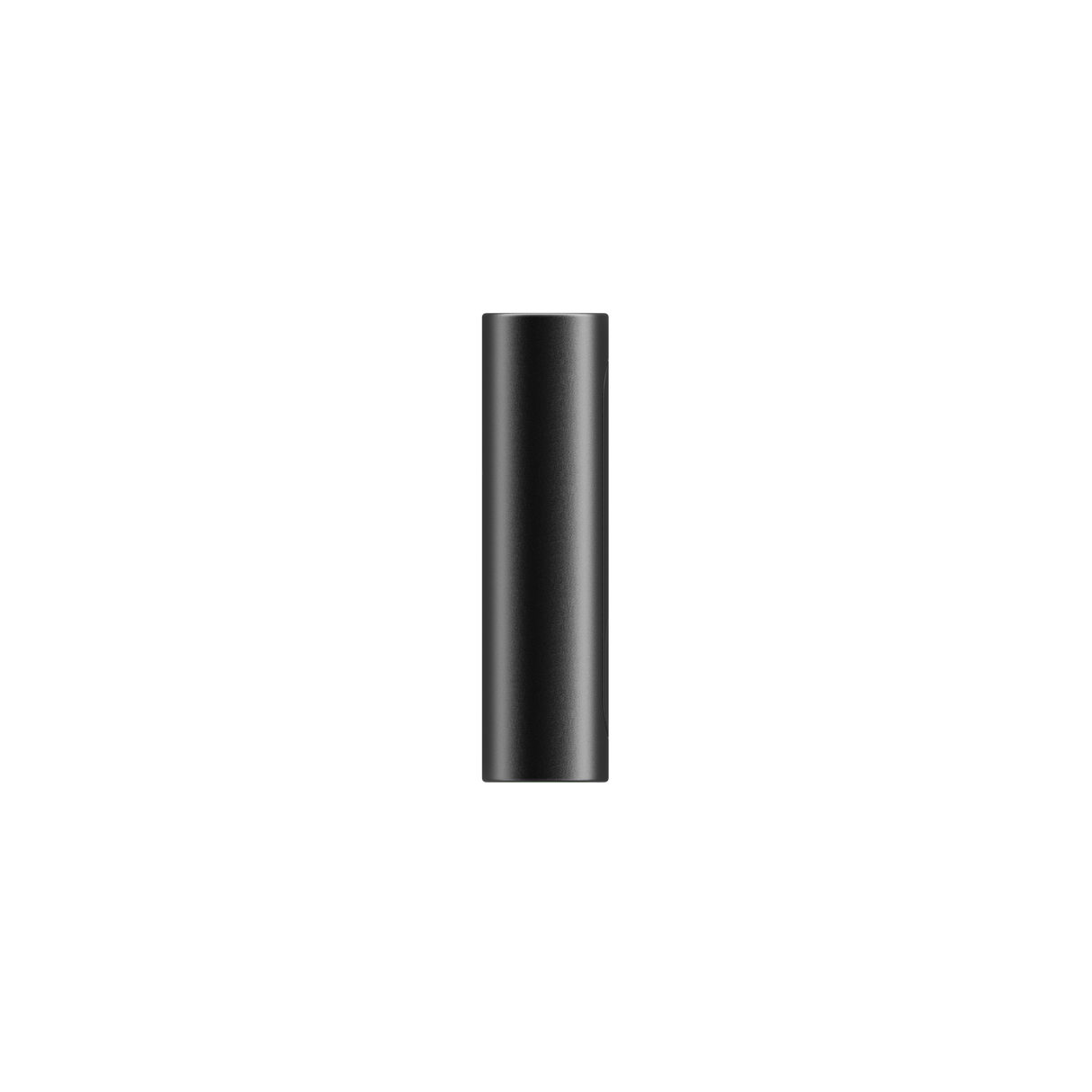 PAX FLOW vaporizer: sleek matte-black cylinder, advanced dry herb design, no visible connectors, emphasizing portability and powerful performance with hybrid heating system.