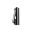PAX FLOW portable vaporizer with matte-black cylindrical body, hinged mouthpiece featuring the PAX logo; designed for dry herb and concentrate use.