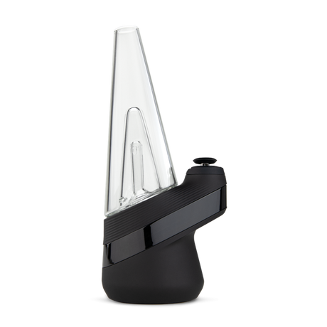 Peak Electric Dab Rig - Onyx: Close-up of the sleek device featuring a hand-blown glass bubbler and ceramic bowl, designed for optimal concentrate vaporization.