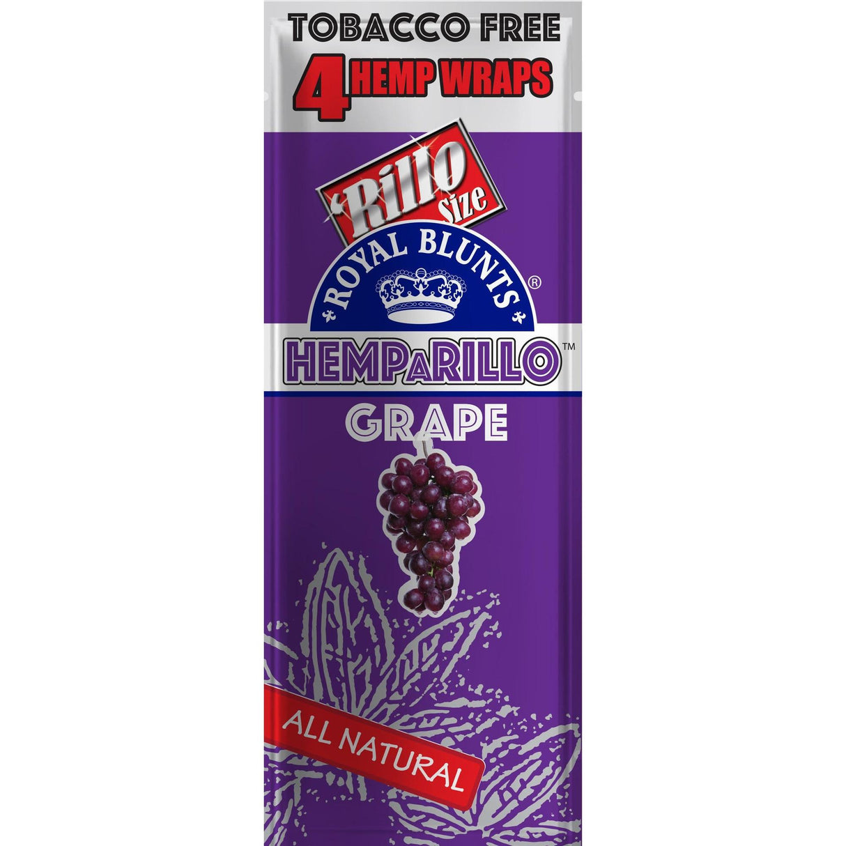 Hemparillo Wraps - Grape - Carton of 15, featuring bold grape-flavored, all-natural hemp wraps, ideal for dispensaries and head shops.