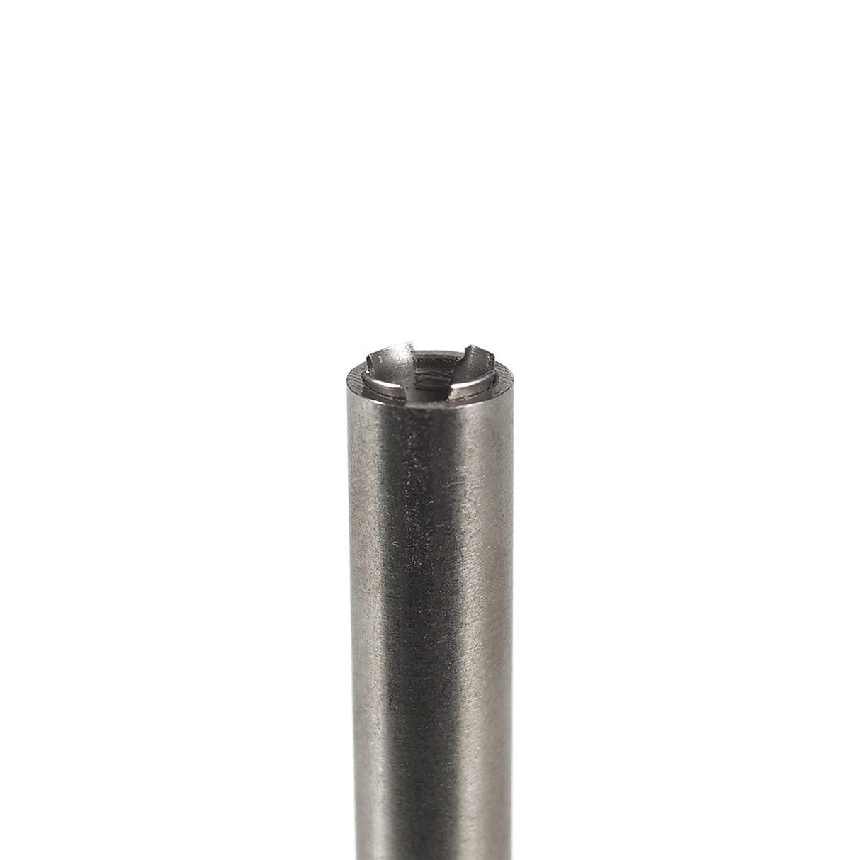 Super Slim Aluminum Dugout - Powder Coated - Black, featuring a sleek metal cylinder design with a stainless steel one hitter for efficient herb slicing and smooth use.