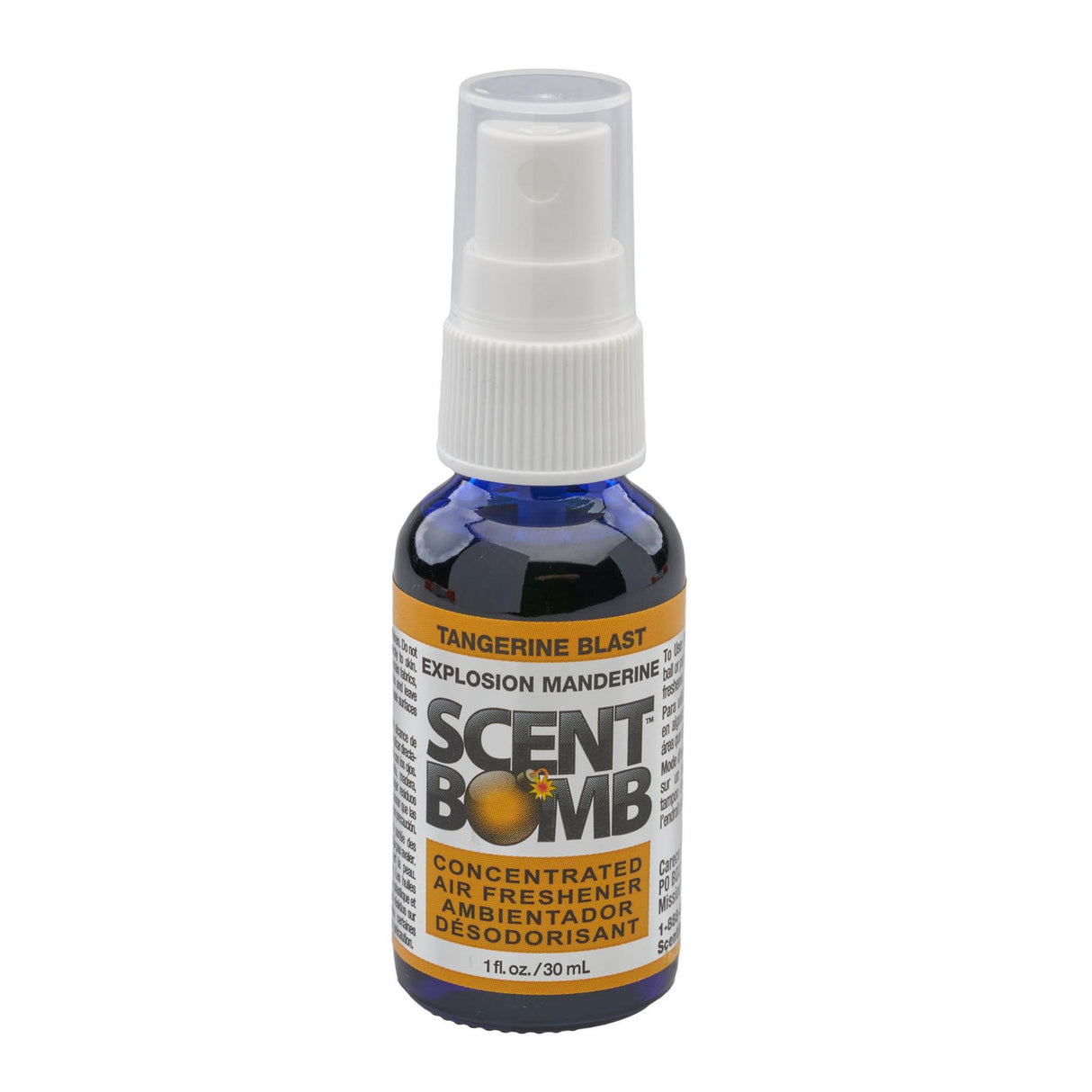 Concentrated Air Freshener - 1 oz bottle with white sprayer, featuring a close-up label. Offers long-lasting, pure fragrance without alcohol, ensuring smooth, irritation-free use.