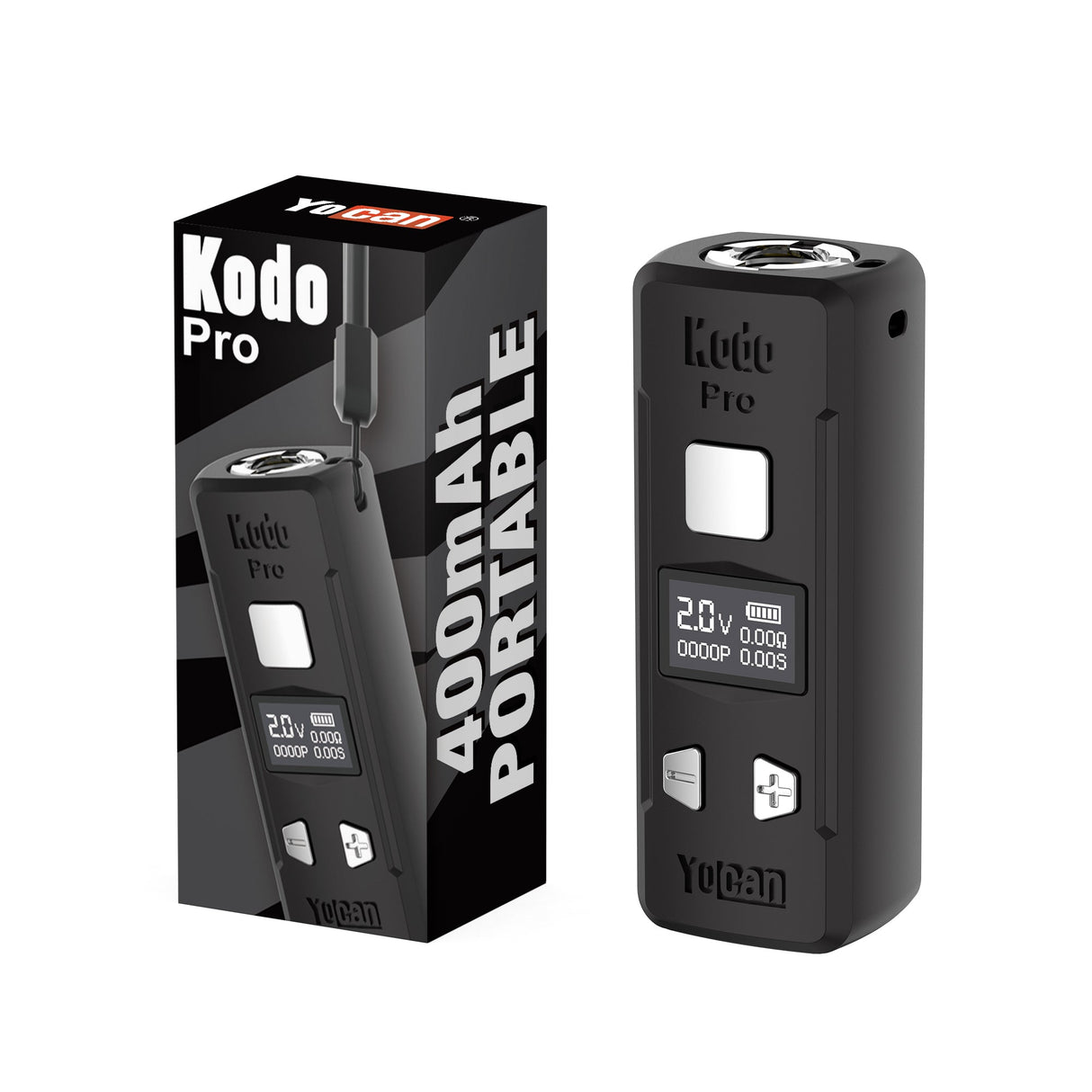 Close-up of the Kodo Pro Digital 510 Battery - Black, showcasing its compact design and digital voltage control, ideal for discreet, portable vaping.