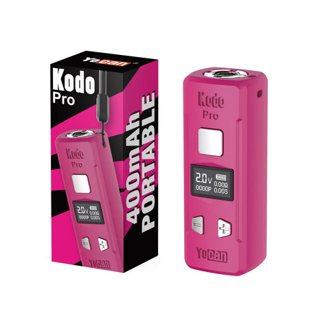 Kodo Pro Digital 510 Battery 1 unit, featuring an OLED screen, adjustment buttons, and 510-threaded top, beside its branded packaging box.