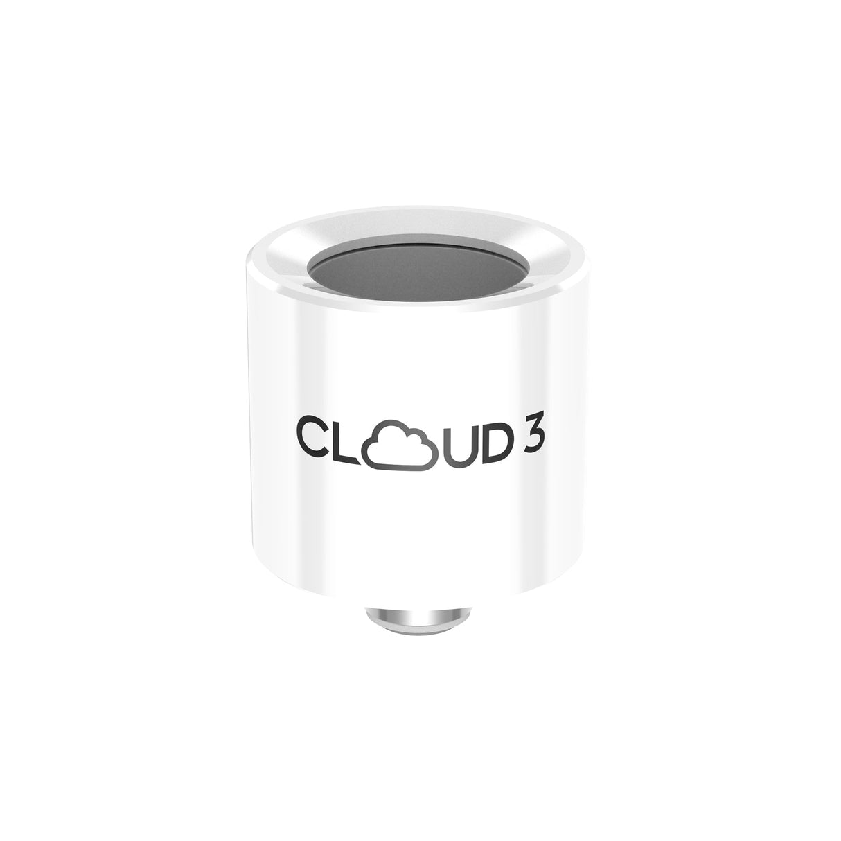 Replacement Coils For Yocan Pocket Concentrate Vaporizer: Small white cylindrical metal coil with CLOUD 3 marking, threaded connector for easy installation in vaporizer.
